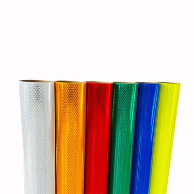 4x150FT Micro Branco Amarelo Alta Visibilidade Micro Grau Diamante Filme de Película Refletiva Vinil para Sinais de Trânsito ODM