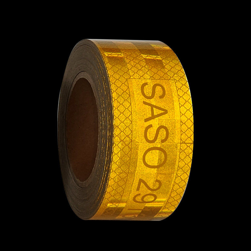 Mercado Árabe Saudita Pet Custom Metalizado 50mm Visível Hi Vis Amarelo Saso 2913 fita refletora para veículos caminhões segurança