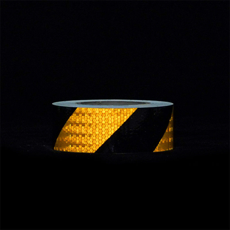 OEM Vinyl amarelo preto faixa de aviso refletora para zona de trabalho temporária