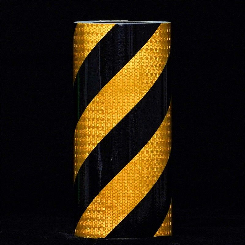 OEM Vinyl amarelo preto faixa de aviso refletora para zona de trabalho temporária