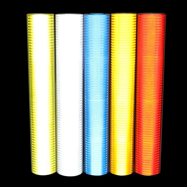 Película refletiva prismática autoadesiva acrílica imprimível de alta intensidade, grau prismático, amarelo fluorescente imprimível UV, seta, 10 anos