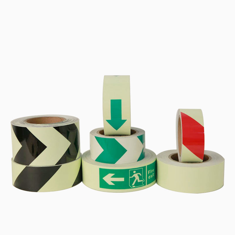 Material de PVC imprimível 6-8H Glow In The Dark Tape para sinal de saída
