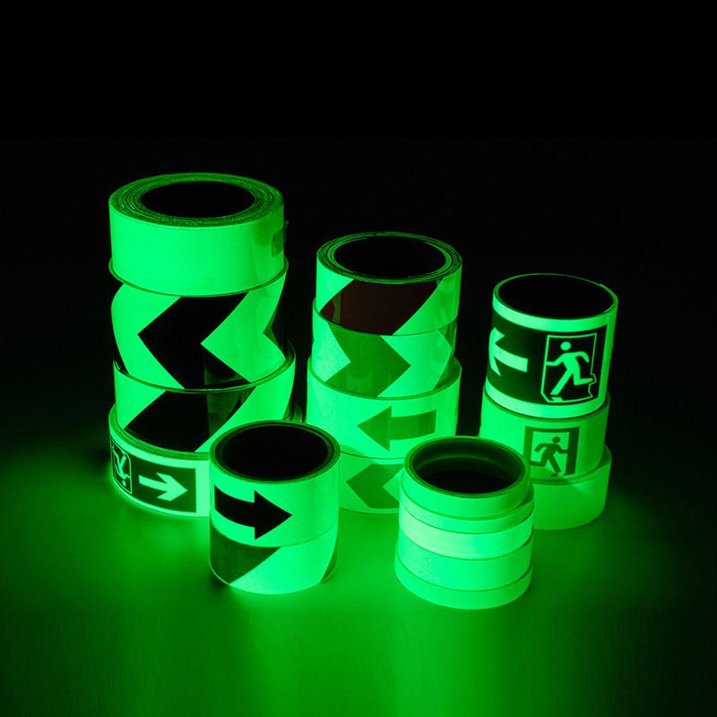 Película fotoluminescente verde imprimível Brilhante na fita escura Película luminosa para aviso