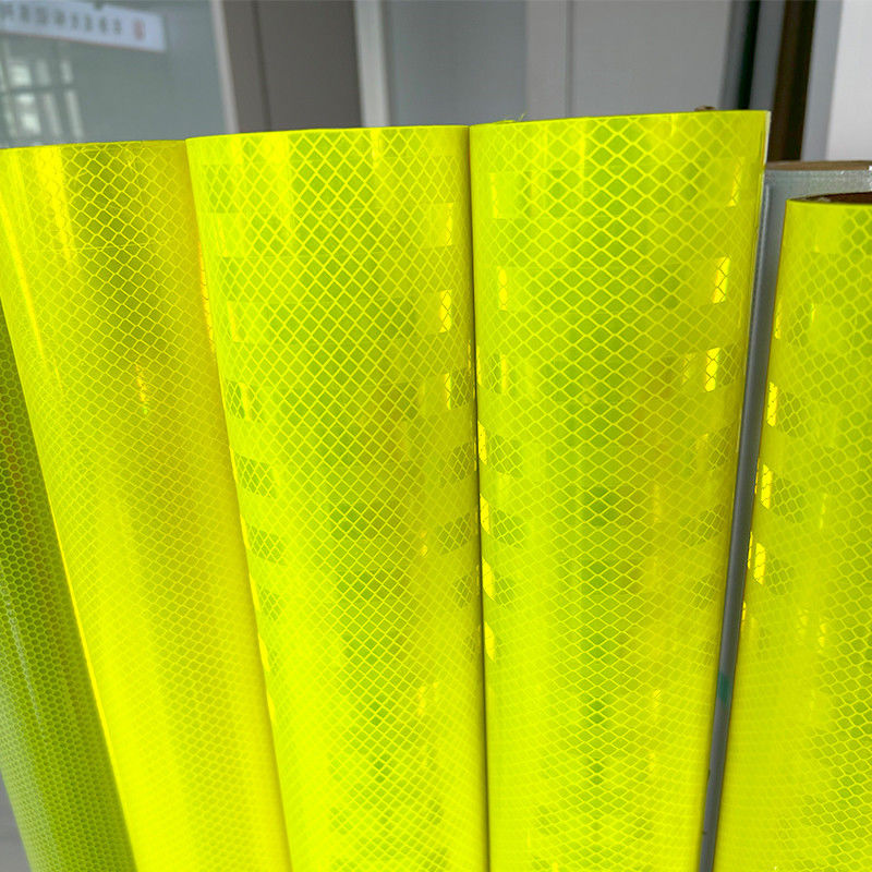 Fluorescente Amarelo Verde Sinais rígidos Folha refletora de alta intensidade Prismático com visibilidade 24 horas