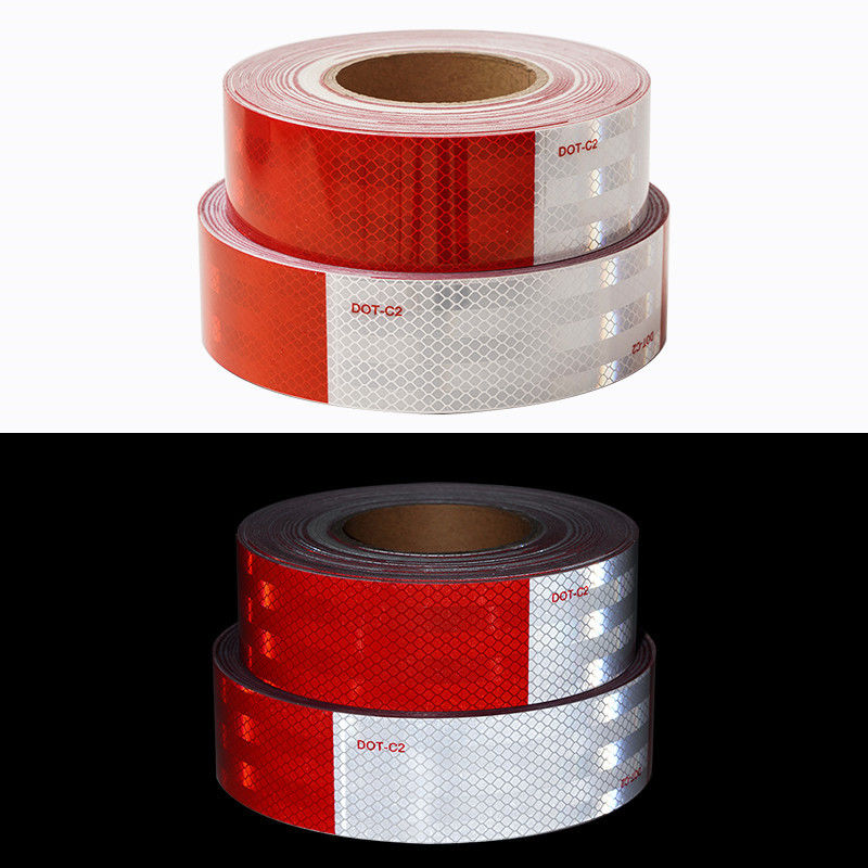 Tela refletiva DOT de alta intensidade para caminhão de 2 polegadas para veículo branco e vermelho