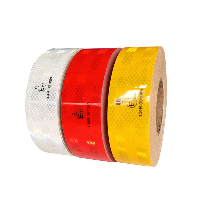 Faixa de segurança refletora à prova d'água 2 polegadas de largura 150 pés de comprimento - Vermelho, branco e amarelo para caminhões