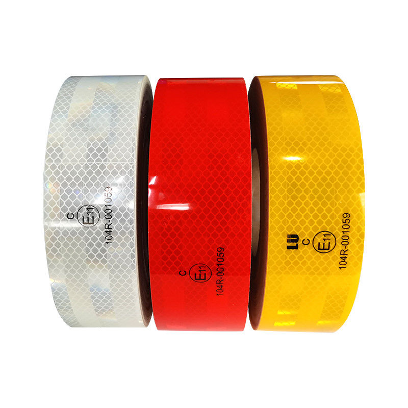 Faixa de segurança refletora à prova d'água 2 polegadas de largura 150 pés de comprimento - Vermelho, branco e amarelo para caminhões