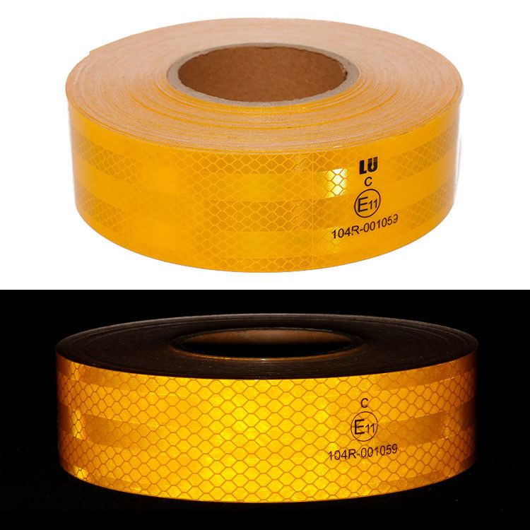 Tela refletiva auto-aderente de alta intensidade certificada ECE 104R 2in * 150ft Vermelho / Amarelo / Branco