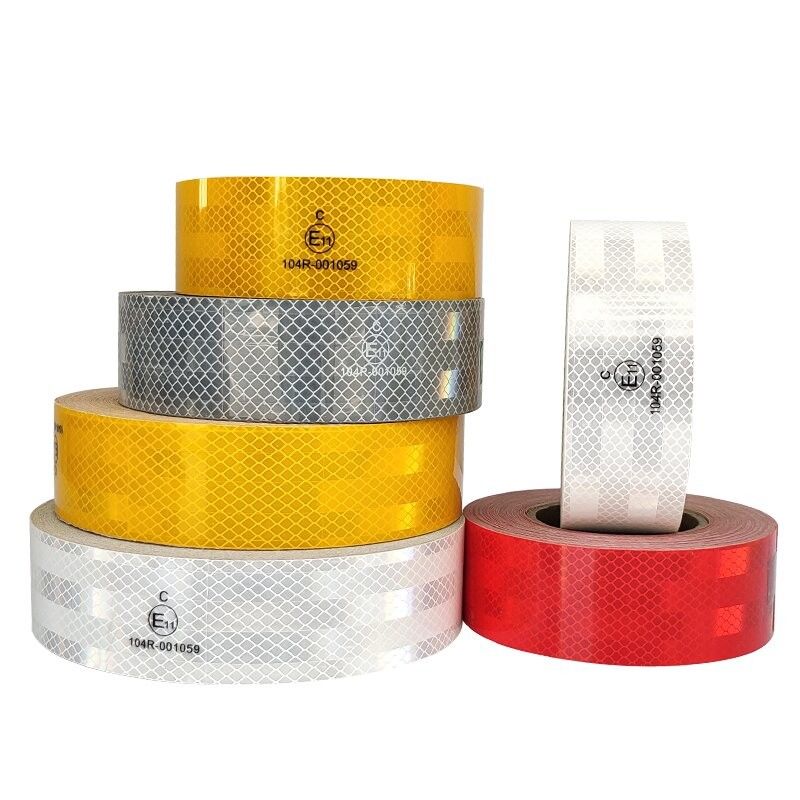 Tela refletiva auto-aderente de alta intensidade certificada ECE 104R 2in * 150ft Vermelho / Amarelo / Branco