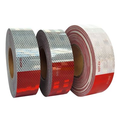 Bom preço Cintas autocolantes refletoras DOT C2 COT-C2 em alumínio branco e vermelho on-line