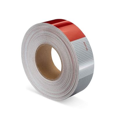 Bom preço Alta visibilidade fita refletiva DOT vermelho branco para caminhões estrutura de contas de vidro on-line