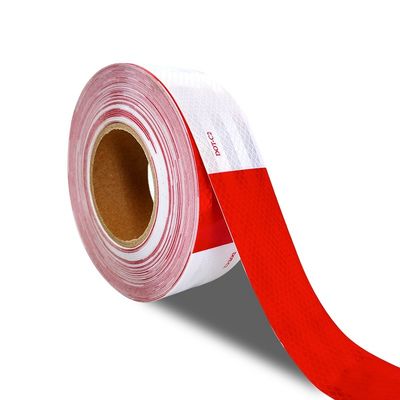 Bom preço 2 polegadas de fita de advertência de reflexão prismática vermelha e branca para reboques on-line