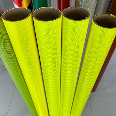 Bom preço Fluorescente Amarelo Verde Laranja Microprismático Vinil Refletor de Alta Intensidade on-line