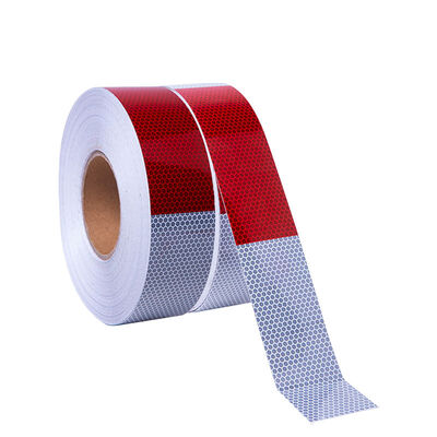 Bom preço Faixa refletiva DOT com contas de vidro vermelho e branco para as marcas de segurança dos veículos on-line